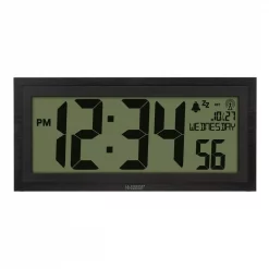 Promo 🎁 Wall Clocks La Crosse Technology 15 In. Extra-Large Textured Atomic Digital Clock 😀