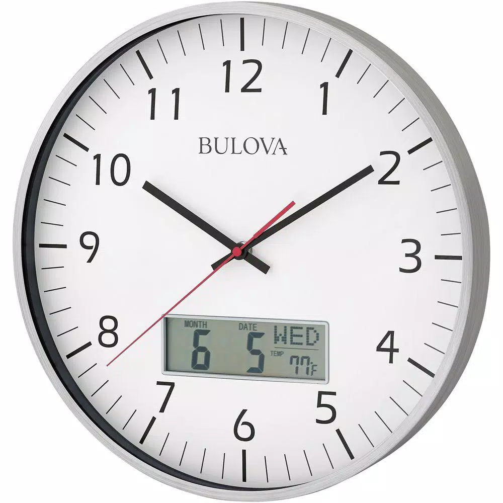 Buy ๐ Wall Clocks Bulova 14 In. H X 14 In. W Round Wall Clock ๐