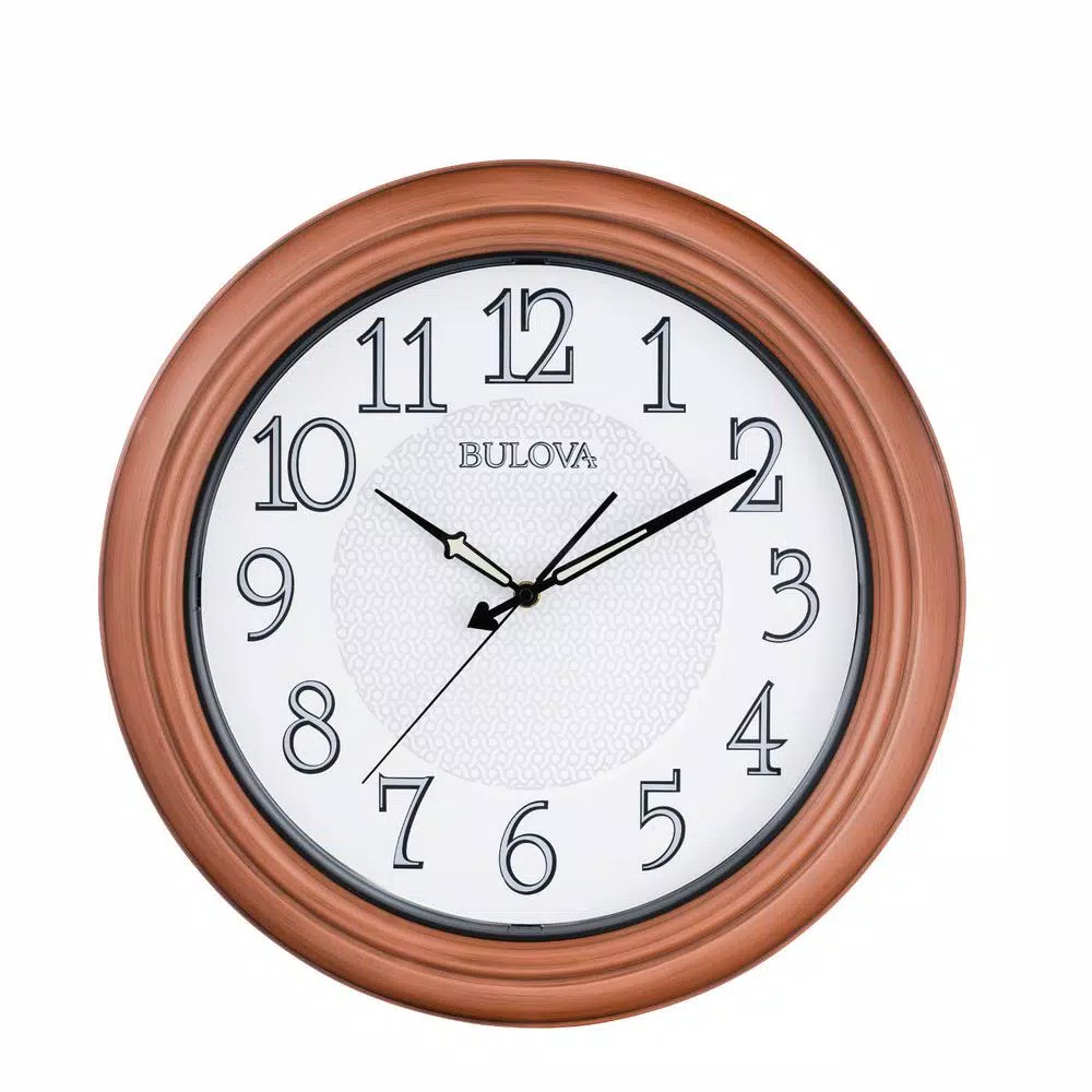 Buy โจ Wall Clocks Bulova 18 In. H X 18 In. W Aged Copper Round Wall Clock โ๏ธ