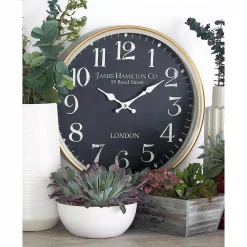 Discount 😉 Wall Clocks LITTON LANE Multi-Colored London-Inspired Wall Clock With White Accents 🔔