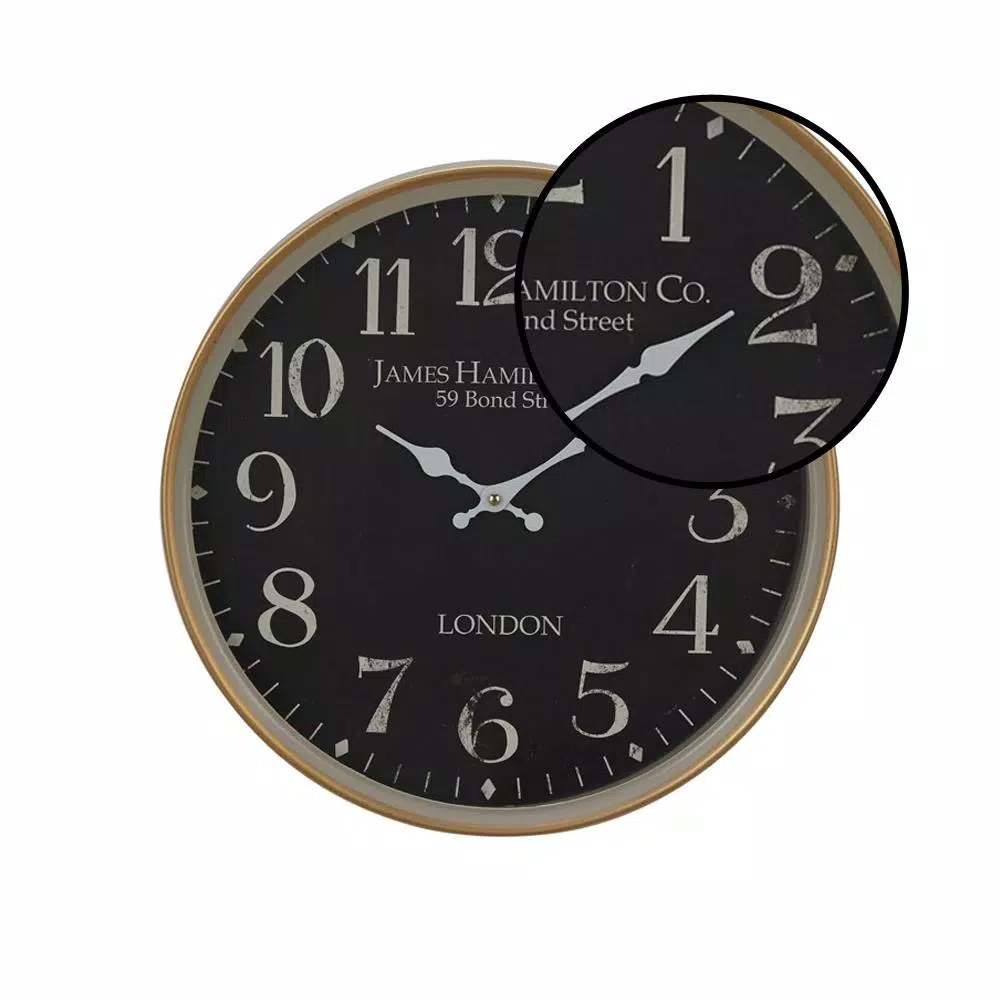 Discount π Wall Clocks LITTON LANE Multi-Colored London-Inspired Wall Clock With White Accents π - Image 3
