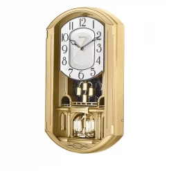 Best deal 🧨 Wall Clocks Bulova Golden Music 20 In. W X 11.5 In. H Pendulum Wall Clock With Multiple Song Selections ❤️