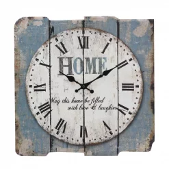 Buy 🎉 Wall Clocks Stonebriar Collection Worn Blue Roman Numeral Wall Clock ✨