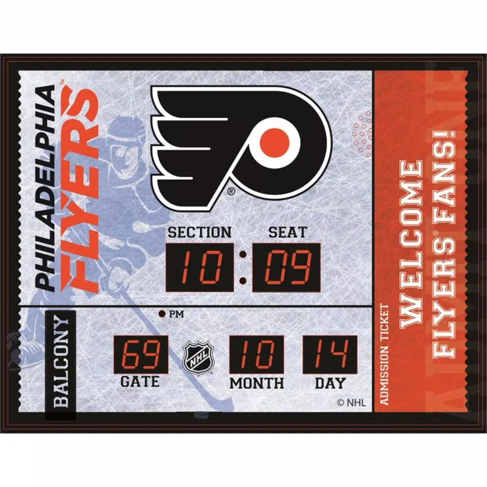Best Sale ๐งจ Wall Clocks Team Sports America Philadelphia Flyers NHL Bluetooth Ticket Stub Wall Clock โค๏ธ
