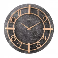 Buy 👍 Wall Clocks Bulova Retro Classic Granite Tone 16 In. Round Wall Clock 🎁