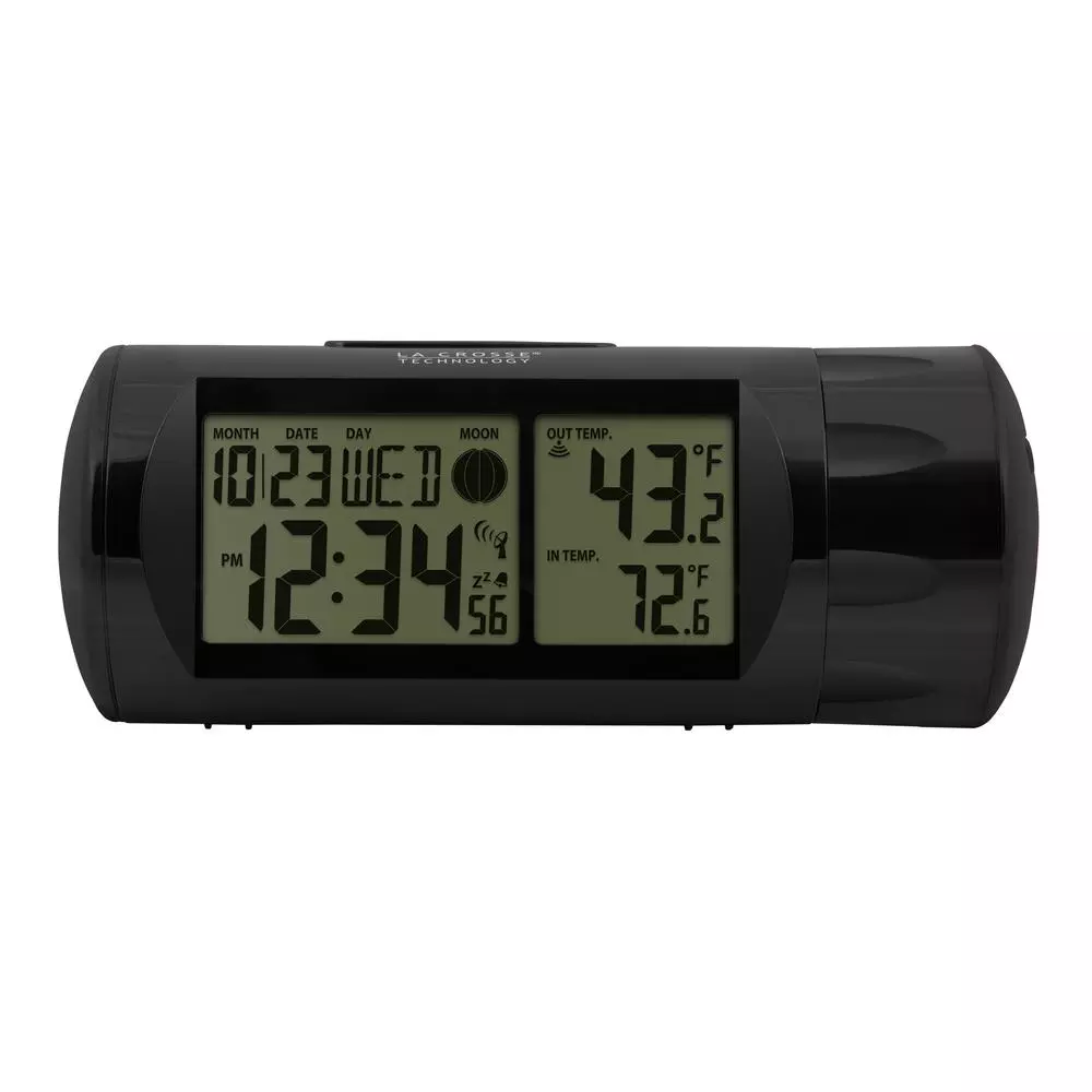 Outlet π Table Clocks La Crosse Technology WWVB Round LCD Projection Alarm Clock With Out Temperature β - Image 3