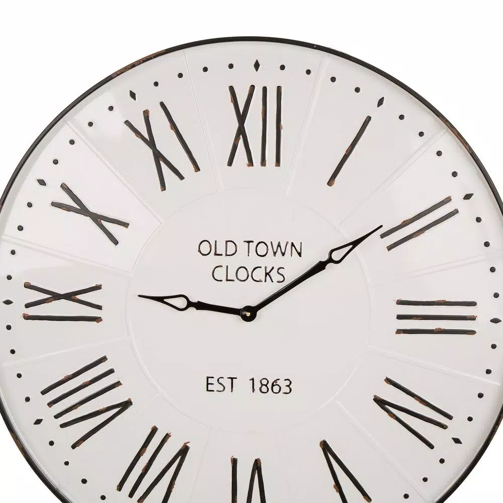 Top 10 ๐ Wall Clocks Glitzhome 31.5 In. Oversized Farmhouse Metal Enamel Wall Clock ๐ - Image 2