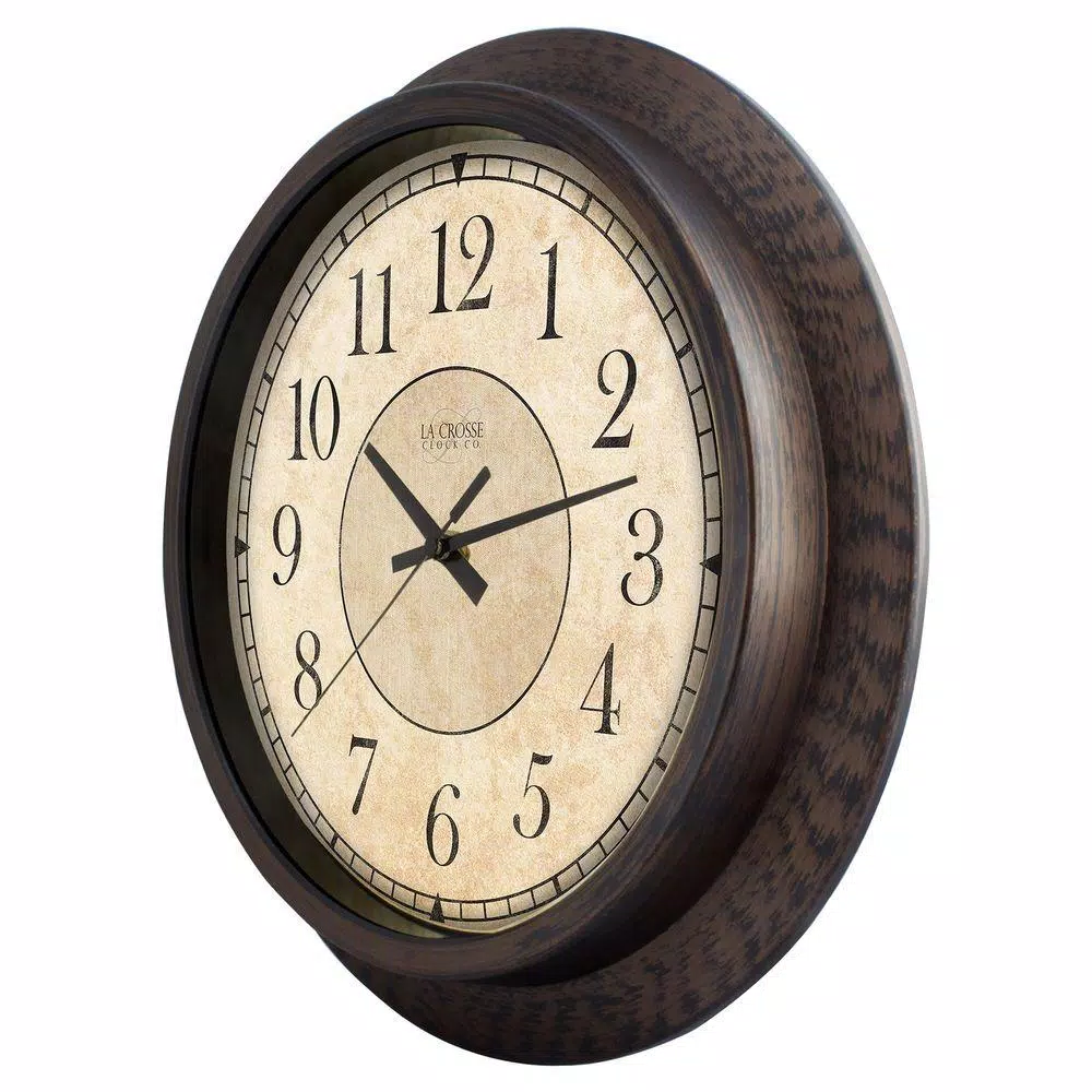 Discount βοΈ Wall Clocks La Crosse Technology 14 In. H Round Brown Plastic Analog Wall Clock π₯ - Image 2