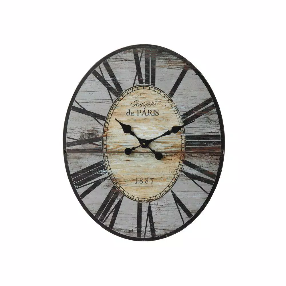 Promo 𧨠Wall Clocks 3R Studios Distressed Grey Wood Wall Clock π§¨