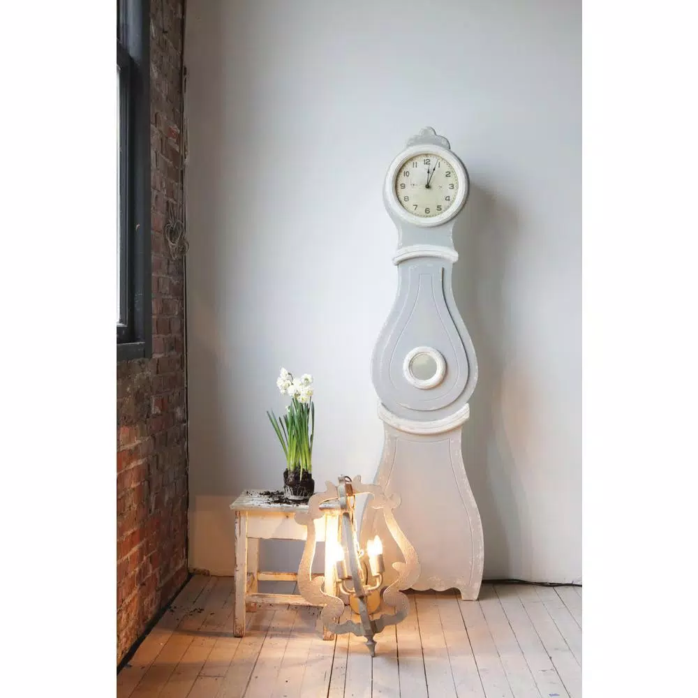 Promo ๐ฅ Wall Clocks 3R Studios Distressed Grey Grandfather Clock ๐คฉ - Image 3