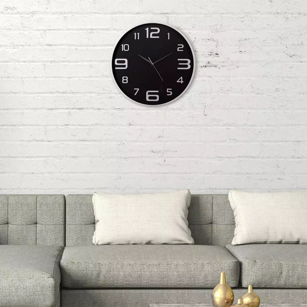 Cheapest ๐ Wall Clocks Pinnacle Silver And Black Wall Clock ๐