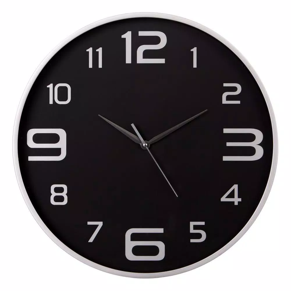 Cheapest ๐ Wall Clocks Pinnacle Silver And Black Wall Clock ๐ - Image 2
