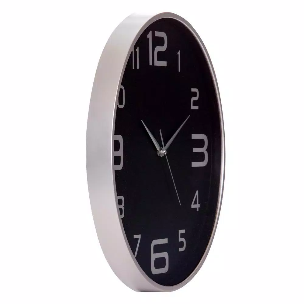 Cheapest ๐ Wall Clocks Pinnacle Silver And Black Wall Clock ๐ - Image 3