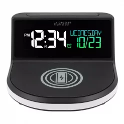 Best Sale π Table Clocks La Crosse Technology Wireless Charging Alarm Clock With Glowing Light Base π