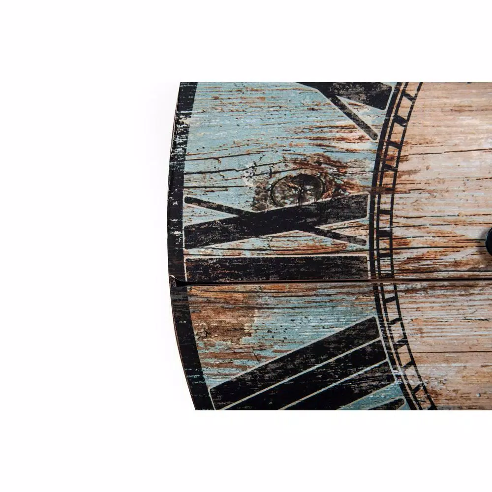 New π Wall Clocks 3R Studios Turquoise Oval Wood Wall Clock βοΈ - Image 3