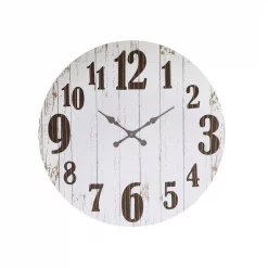 Brand new 👍 Wall Clocks 3R Studios Distressed White Wood Slat Wall Clock 👏