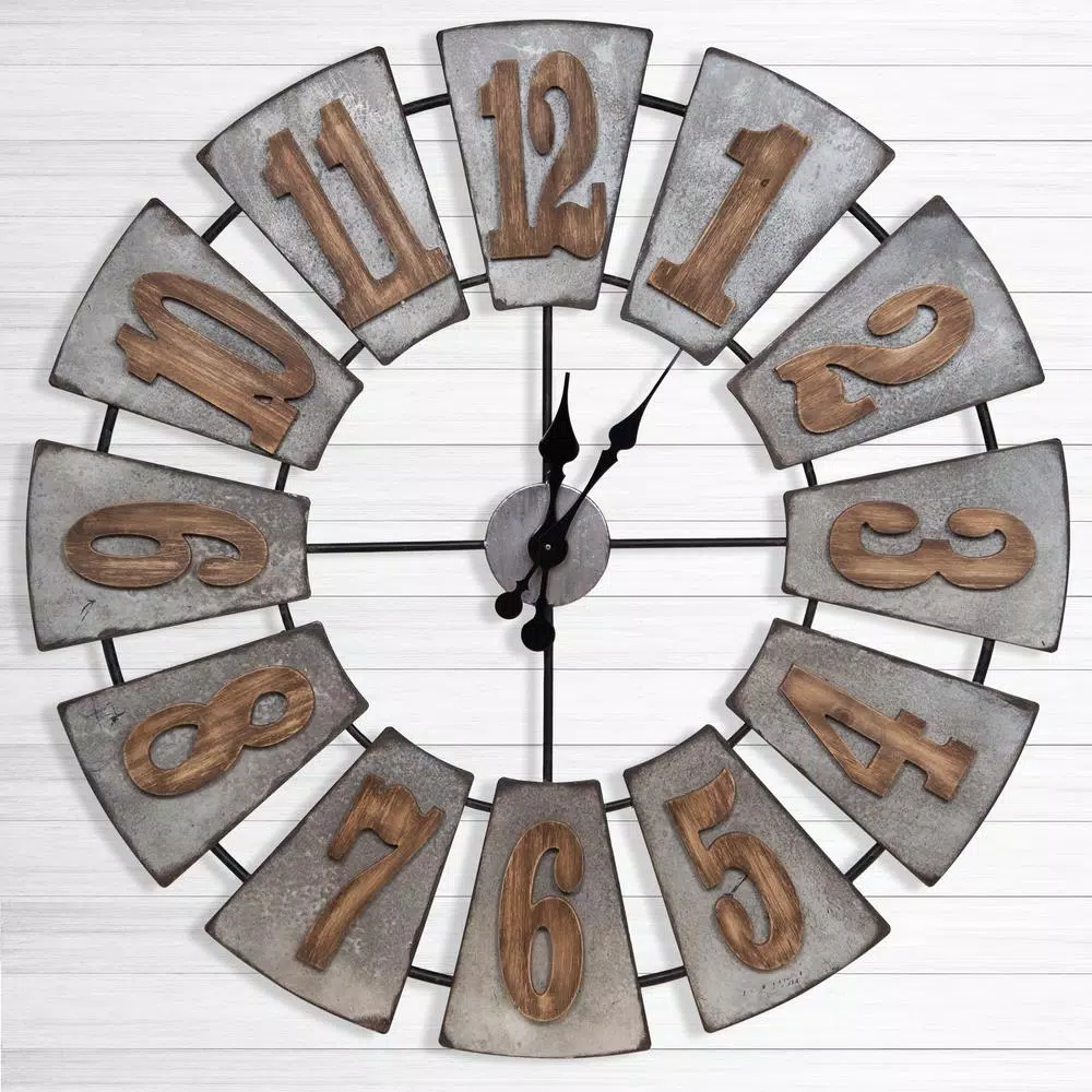 Cheap π Wall Clocks Pinnacle Windmill Wood Silver Wall Clock π