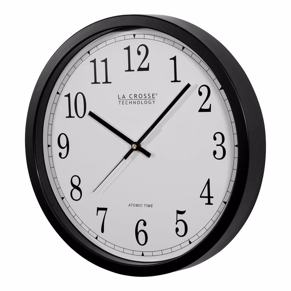 Discount β¨ Wall Clocks La Crosse Technology 14 In. Atomic Round Analog Black Wall Clock β - Image 3