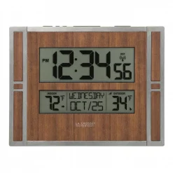 Coupon 🌟 Wall Clocks La Crosse Technology Atomic Digital Wall Clock With Indoor & Outdoor Temperature ✨