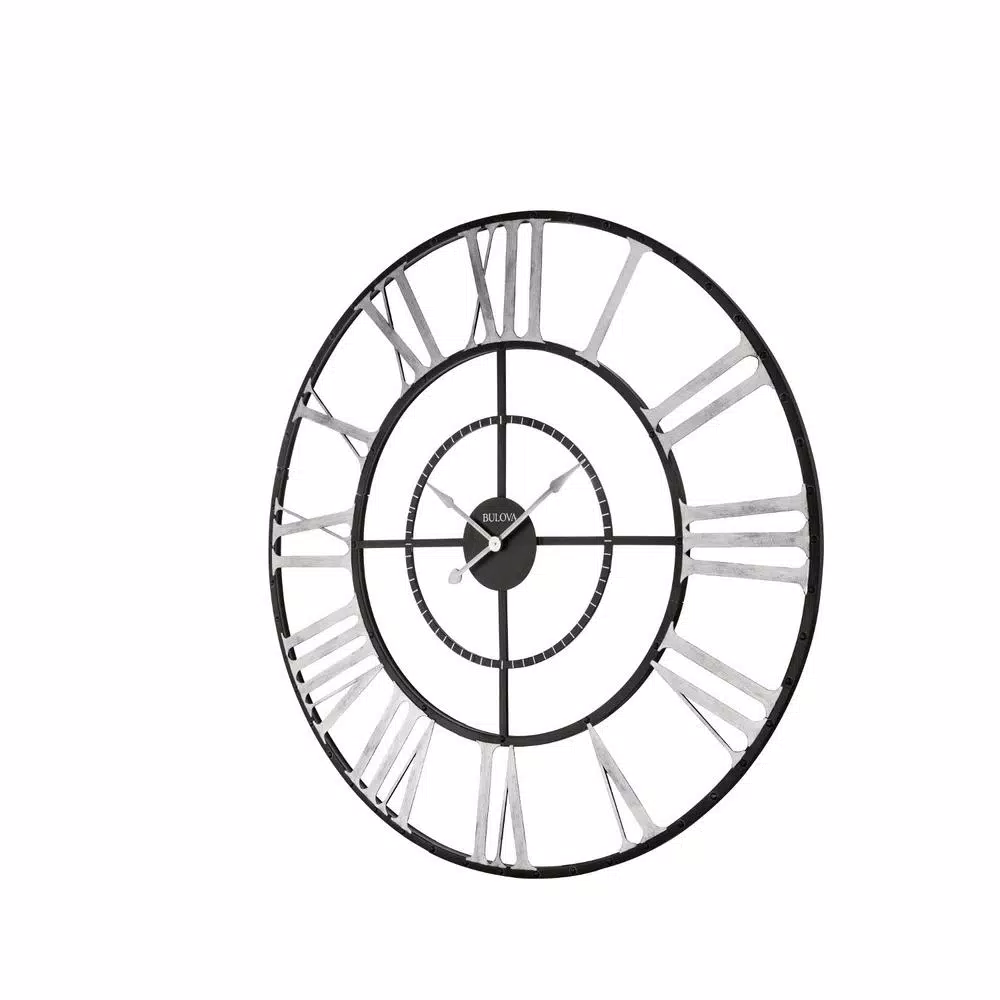 Best deal π Wall Clocks Bulova 60 In. H X 60 In. W Weathered Metal Case Round Oversized Wall Clock π - Image 2
