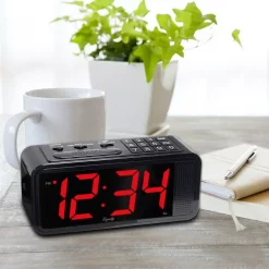 Brand new ๐ Table Clocks Equity By La Crosse Red 1.8 In. LED Quick Set Electric Alarm Table Clock With HI/LO Dimmer ๐