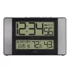 Hot Sale 🛒 Wall Clocks La Crosse Technology 11 In. X 7 In. Atomic Digital Clock With Temperature And Humidity In Aluminum Finish ⌛