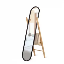 Brand new 👍 Floor Mirrors Umbra Small Black Natural Plastic Modern Mirror (16.73 In. H X 23.03 In. W) 🔥