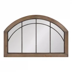 Best reviews of 😍 Wall Mirrors Kate And Laurel Medium Arch Rustic Brown American Colonial Mirror (24 In. H X 36 In. W) 🔔