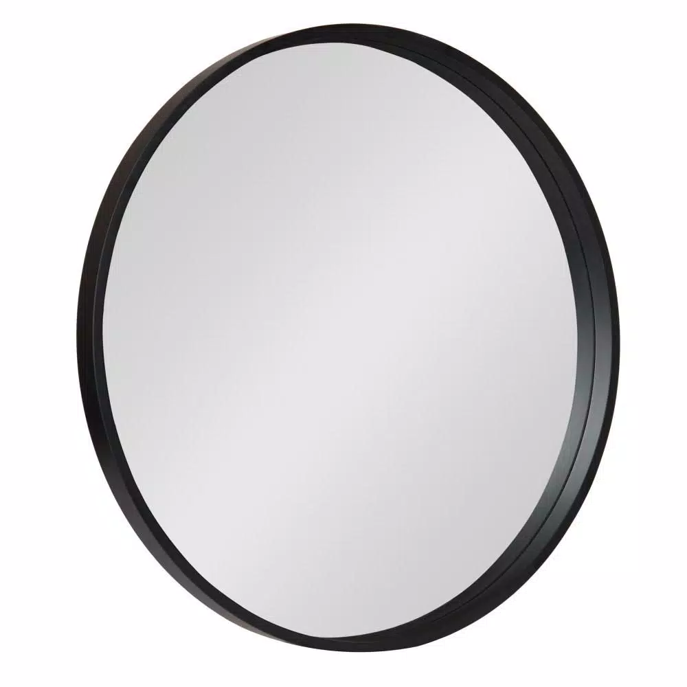 Deals ๐ Wall Mirrors Kate And Laurel Medium Round Black Contemporary Mirror (25.59 In. H X 25.59 In. W) ๐