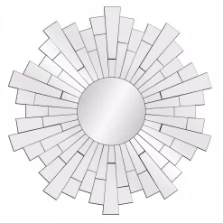 Deals ✨ Wall Mirrors Pinnacle Medium Sunburst Silver Beveled Glass Contemporary Mirror (36 In. H X 36 In. W) 🎁