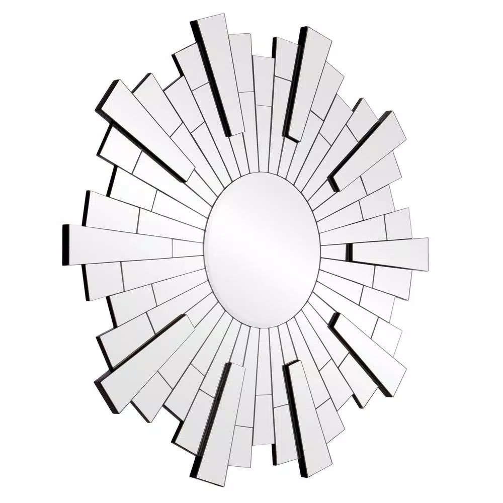 Deals β¨ Wall Mirrors Pinnacle Medium Sunburst Silver Beveled Glass Contemporary Mirror (36 In. H X 36 In. W) π - Image 3