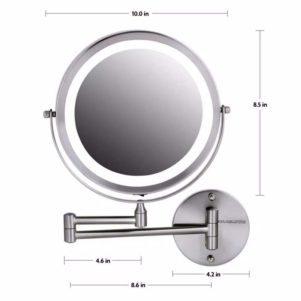 Coupon π₯° Wall Mirrors Ovente 13.2 In. H X 1.6 In. W, Small Round Nickel Brushed Lighted Framed Modern Vanity Mirror, 1x 7x Magnification π€© - Image 7