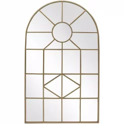 Cheap 🔔 Wall Mirrors Home Decorators Collection Medium Arched Gold Windowpane Classic Accent Mirror (39 In. H X 24 In. W) 🔥
